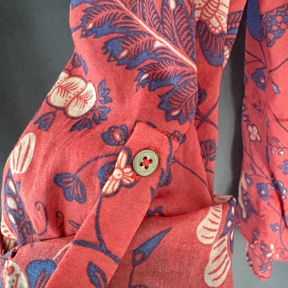 Anthropologie Maeve Red Abella Pintuck Tunic - Picture 5 of 8